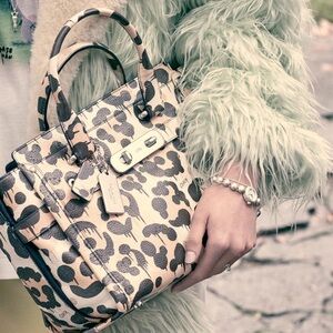 Coach Wild Beast Leopard Swagger Cheetah Animal Print Runway Purse Bag Handbag